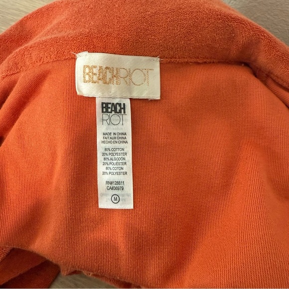 Beach Riot GIA Desa Size: Medium Snap Up Collared Terry Cloth Tie Waist Romper - Picture 4 of 9